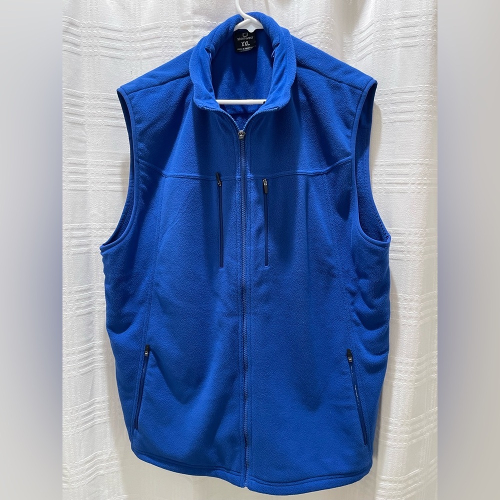 SCOTTeVEST fireside fleece vest blue men’s XXL travel vest hiking vest outdoors